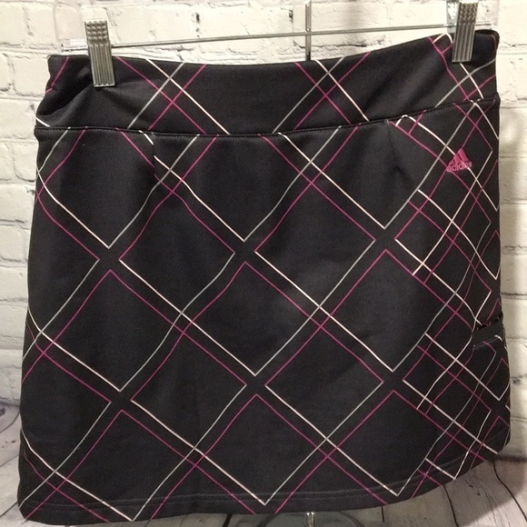 ADIDAS - Women's Skort Black and Pink plaid Size Small - Picture 5 of 7